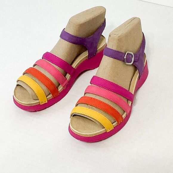 DANSKO NWB Sz 38 Multi Nubuck Leather Milled Roxie Comfort Sandals
